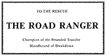 The Road Ranger's card: Champion of the Stranded Traveler, Bloodhound of Breakdown