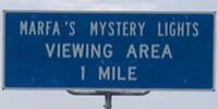 Marfa Mystery Lights road sign