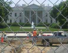 Road work in front of the White House