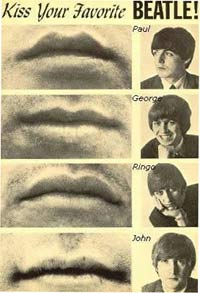 Kiss Your Favorite Beatle with pictures of lips