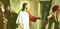Detail of painting Jesus Raises Lazarus from the Dead by Carl Heinrich Bloch