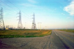 Power lines outside of Pierre