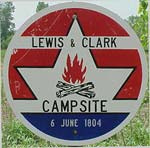 Lewis & Clark camp sign, June 6 1804
