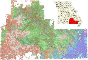 Lower Missouri Ozarks map